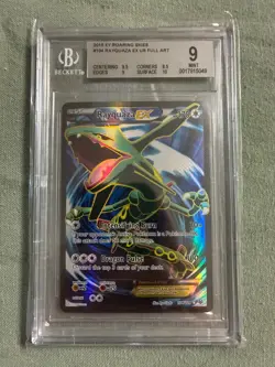 2016 Pokemon XY Roaring Skies Rayquaza EX UR Full Art 104/108 BGS 9 - Image 1