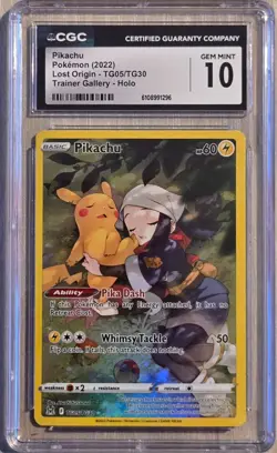 Pikachu TG05/TG30 Lost Origin Trainer Gallery CGC 10 Gem Mint Pokemon - Image 1