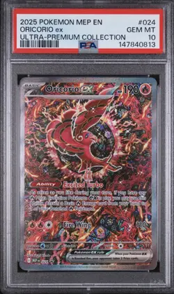 2025 POKEMON MEP EN-ME BLACK STAR PROMO #024 ORICORIO EX PSA 10 - Image 1