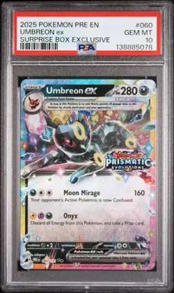 2025 Pokemon PRE EN Umbreon Ex Surprise Box Exclusive #060 PSA 10 - Image 1