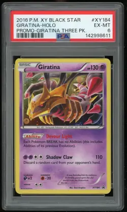 Pokemon TCG Giratina Holo Black Star Promo XY184 3 Pack Blister PSA 6 EX-MT - Image 1