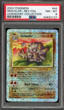 Pokemon Graveler Legendary Coll. Reverse Holo #44 PSA 8 - Image 1