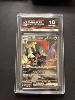 Pokemon TCG N's Zoroark EX 185/159 Journey Together SIR Gem Mint Ace 10 - Image 1