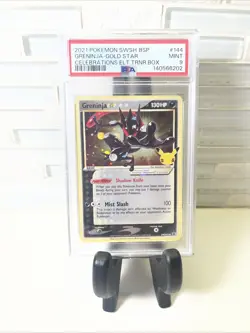 2021 POKEMON SWSH PROMO CELEBRATIONS ETB #144 GRENINJA-GOLD STAR PSA 9 - Image 4