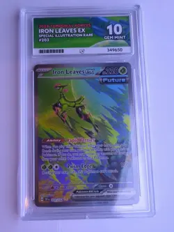 Ace 10 Pokemon TCG Iron Leaves EX Scarlet & Violet Temporal Forces 203/162 - Image 1