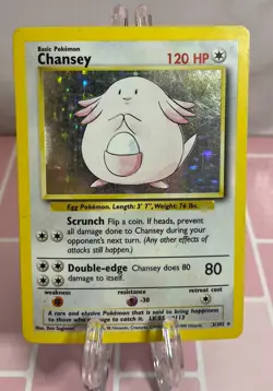 Pokemon TCG Chansey Base Set 3/102 Holo Unlimited Holo Rare - Image 1