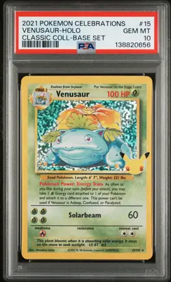 2021 POKEMON CELEBRATIONS CLASSIC COLL #15 VENUSAUR-HOLO PSA 10 - Image 1