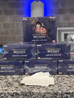 One Piece Romance Dawn Booster Boxes SIX TOTAL (White bottom) Luffy OP-01 - Image 1