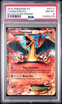 2014 POKEMON XY BLACK STAR PROMO CHARIZARD EX #XY17 PSA 8 NM #113052276 - Image 1