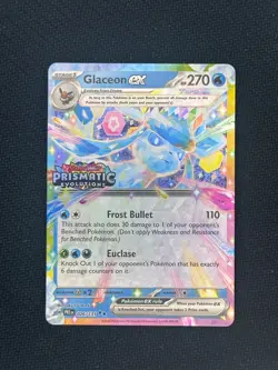 Pokemon TCG Prismatic Evolutions Glaceon Ex Stamped Promo Holo 026/131 NM - Image 1