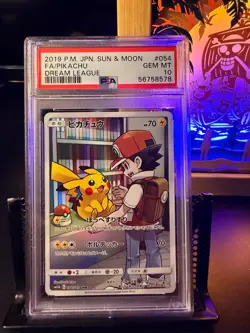 2019 POKEMON JAPANESE SUN & MOON DREAM LEAGUE 054 FA/PIKACHU DREAM LEAGUE PSA 10 - Image 1