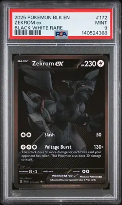 Zekrom Ex Pokemon Blk En-Black Bolt 172 PSA 9 - Image 1