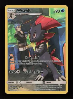 Weavile 238/236 Secret Rare Cosmic Eclipse Pokemon Near Mint - Image 1