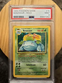 1999 POKEMON BASE SET UNLIMITED #15 VENUSAUR-HOLO PSA 9 - Image 1