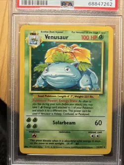 1999 POKEMON BASE SET UNLIMITED #15 VENUSAUR-HOLO PSA 9 - Image 2