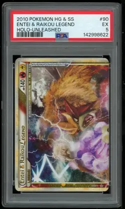 Pokemon TCG Entei & Raikou Legend Top Half 90/95 HG&SS Unleashed PSA 5 EX 2010 - Image 1