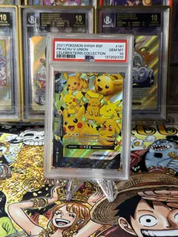 2021 POKEMON SWSH BLACK STAR PROMO CELEBRATIONS COLL #141 PIKACHU V-UNION PSA 10 - Image 1