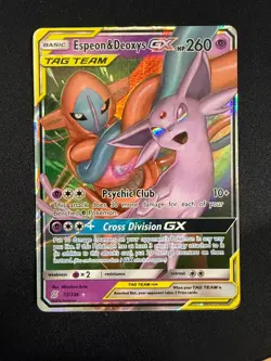 Espeon & Deoxys Tag Team GX - (72/236) Unified Minds - Pokemon (NM) - Image 1