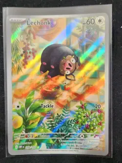 Lechonk ILLUSTRATION RARE FULL ART HOLO 209/197 Pokemon TCG Card Near Mint NM - Image 1