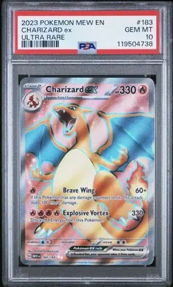 Pokemon TCG Charizard EX Scarlet & Violet Holo Ultra Rare Card 183/165 PSA 10 GM - Image 1