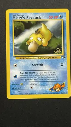 Misty's Psyduck W Stamp 54/132 Wotc Promo Pokemon Card - Image 1