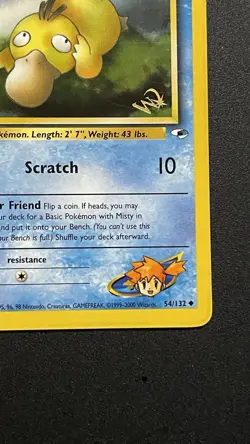 Misty's Psyduck W Stamp 54/132 Wotc Promo Pokemon Card - Image 5
