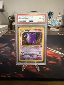Pokemon TCG Gengar Fossil Holo Card 5/62 Rare Psa 8 - Image 1
