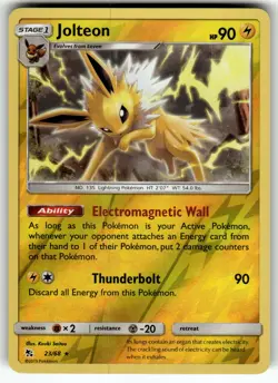 Jolteon 23/68 Hidden Fates LP Pokemon Card TCG - Image 1
