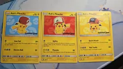 Ash's Pikachu SM113 SM111 SM109 Black Star Promo Pokemon TCG Cards LP - Image 1