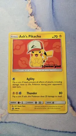 Ash's Pikachu SM113 SM111 SM109 Black Star Promo Pokemon TCG Cards LP - Image 4