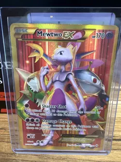 Pokemon Mewtwo EX TCG Full Art Holo Rare Card Breakthrough-Secret 164/162 - Image 1