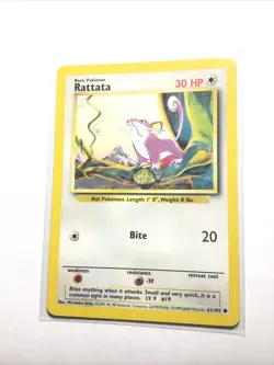 RATTATA - 61/102 - Base Set - 4th Print - 1999-2000 - Pokemon Card - NM - Image 1