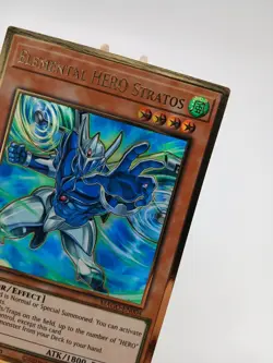 Elemental HERO Stratos MAGO-EN004 Gold Rare 1st Edition Holo LP Yu-Gi-Oh! Card - Image 5