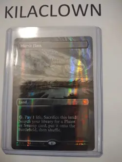 MTG Marsh Flats (Borderless) (Dragonscale Foil) Pack Fresh Mint - Image 1