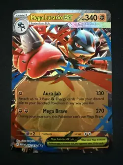 Mega Lucario ex 077/132 Mega Evolution Double Rare Holo Pokemon TCG NM - Image 1
