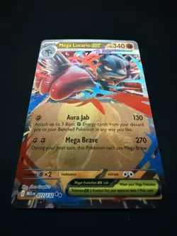 Mega Lucario ex 077/132 Mega Evolution Double Rare Holo Pokemon TCG NM - Image 3