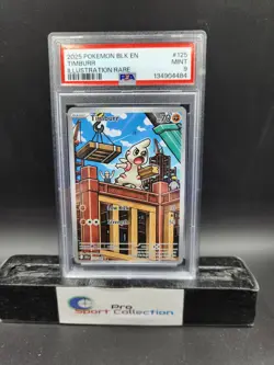 2025 POKEMON BLACK BOLT EN TIMBURR ILLUSTRATION RARE 125/086 PSA9 - Image 1