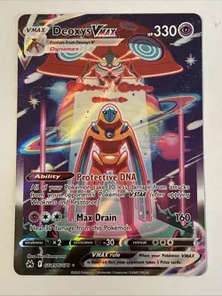 Pokemon TCG Deoxys VMAX GG45/GG70 Ultra Rare Card Crown Zenith Galarian Gallery - Image 1