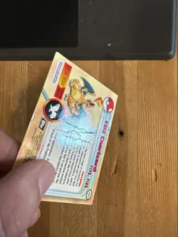 Charizard #06 1999 Pokemon Topps TV Animation Rainbow Foil Black Logo DAMAGED - Image 3