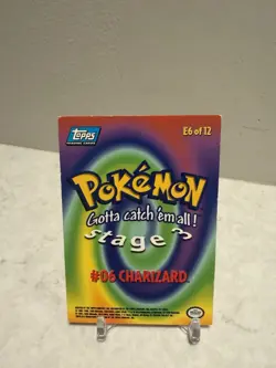 Topps 1999 Charizard #06 Blue Logo Movie Edition LP Pokemon Card - Image 2