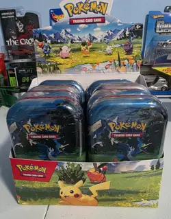 Pokemon TCG Mega Evolution Ascended Heroes Mini Tins Lot 8 Sealed + Display Box - Image 2