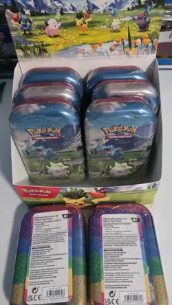 Pokemon TCG Mega Evolution Ascended Heroes Mini Tins Lot 8 Sealed + Display Box - Image 4