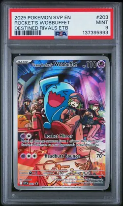 Pokemon TCG Team Rocket’s Wobbuffet Promo Destined Rivals PSA 9 - Image 1