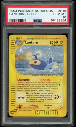 Pokemon TCG Lanturn Holo Rare H15/H32 Aquapolis PSA 10 Gem Mint WOTC E-Reader - Image 1