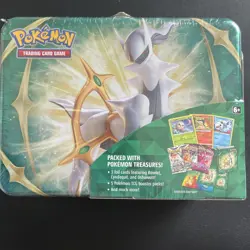 Pokemon TCG 2022 Arceus Factory Sealed Treasure Chest Lunch Box Tin - Image 1