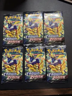 NEW Sealed x6 Pokemon TCG: 6 CZ Crown Zenith Booster Packs = Booster Bundle! - Image 1