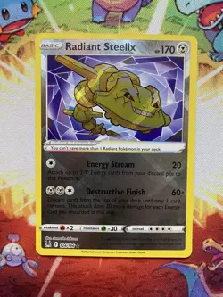 Pokemon TCG Radiant Steelix #124/196 Radiant Rare Sword & Shield: Lost Origin - Image 1