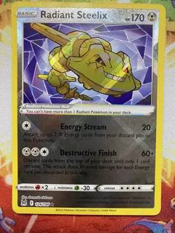 Pokemon TCG Radiant Steelix #124/196 Radiant Rare Sword & Shield: Lost Origin - Image 2