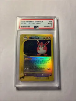 Pokemon TCG Wigglytuff 34/144 Rare Reverse Holo Skyridge 2003 PSA 9 - Image 1