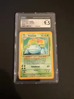 Pokemon Venusaur 15/102 Base Set Holo Rare CGC 9.5 Graded 1999 English - Image 3